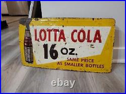 C. 1950s Original Vintage Drink Sweetie Beverages Sign Metal Bottles Orange Red