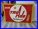 C-1950s-Original-Vintage-Drink-Tru-Ade-Orange-Soda-Sign-Metal-Embossed-A-M-Cool-01-immm