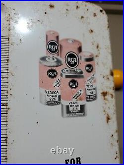 C. 1950s Original Vintage RCA Batteries Sign Metal Thermometer Radio TV Movie Gas