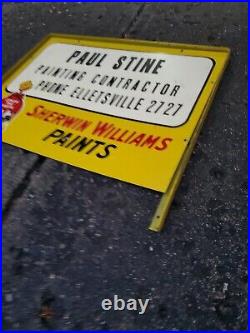 C. 1950s Original Vintage Sherwin Williams Paint Sign Metal Elletsville Indiana