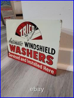 C. 1950s Original Vintage Trico Automatic Windshield Washer sign Metal Blades MCA C. 1950s Original Vintage Trico Automatic Windshield Washer sign Metal Blades MCA