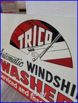 C. 1950s Original Vintage Trico Automatic Windshield Washer sign Metal Blades MCA C. 1950s Original Vintage Trico Automatic Windshield Washer sign Metal Blades MCA