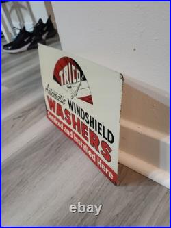 C. 1950s Original Vintage Trico Automatic Windshield Washer sign Metal Blades MCA C. 1950s Original Vintage Trico Automatic Windshield Washer sign Metal Blades MCA