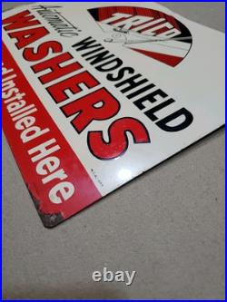 C. 1950s Original Vintage Trico Automatic Windshield Washer sign Metal Blades MCA C. 1950s Original Vintage Trico Automatic Windshield Washer sign Metal Blades MCA