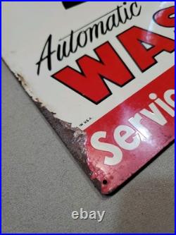 C. 1950s Original Vintage Trico Automatic Windshield Washer sign Metal Blades MCA C. 1950s Original Vintage Trico Automatic Windshield Washer sign Metal Blades MCA