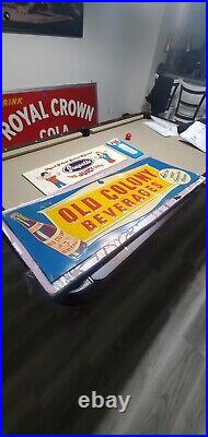 C. 1950s Original Vintage United AC Delco Sign Metal 2 Sided Gas Oil Chevy GM