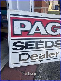 C. 1960 Pag Seeds Dealer Embossed Metal Sign Original Vintage