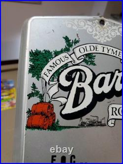 C. 1960s Original Vintage Drink Barq's Root Beer Sign Metal Thermometer Reach Out C. 1960s Original Vintage Drink Barq's Root Beer Sign Metal Thermometer Reach Out