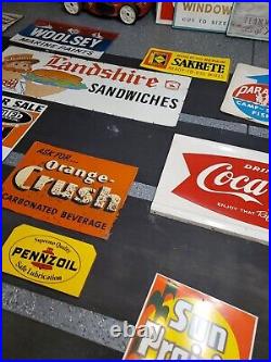 C. 1960s Original Vintage Pennzoil Motor Oil Sign Metal Rack Topper Supreme Gas