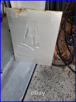 C. 1970s Original Vintage Monroe Shocks Sign Metal Embossed VW Beetle Gas Oil