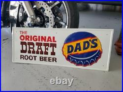 C. 1971 Original Vintage Dad's Rootbeer Sign Metal Embossed Original Draft NOS C. 1971 Original Vintage Dad's Rootbeer Sign Metal Embossed Original Draft NOS