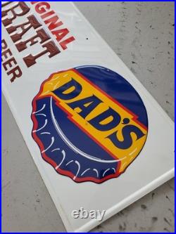 C. 1971 Original Vintage Dad's Rootbeer Sign Metal Embossed Original Draft NOS C. 1971 Original Vintage Dad's Rootbeer Sign Metal Embossed Original Draft NOS