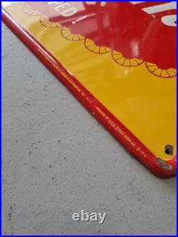 C. 1971 Original Vintage Sunbeam Bread Sign Metal Embossed Batter Whipped Grocery
