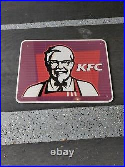 C. 1980s Original Vintage Kentucky Fried Chicken Sign Metal KFC Restaurant Soda