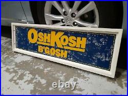 C. 1980s Original Vintage OshKosh B'Gosh Clothing Sign Store Display Double Sided
