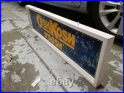 C. 1980s Original Vintage OshKosh B'Gosh Clothing Sign Store Display Double Sided
