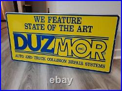 C. 1997 Original Vintage Duzmor Auto & Truck Collision Repair Sign NOS Metal Gas