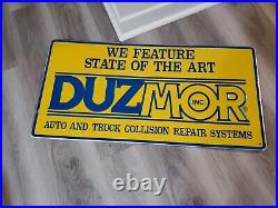 C. 1997 Original Vintage Duzmor Auto & Truck Collision Repair Sign NOS Metal Gas