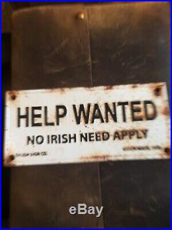 Cast Iron Help Wanted No Irish Need Apply Salem, Ma Vintage Sign Plaque