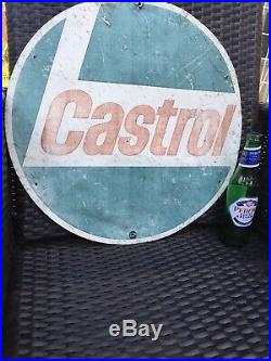 Castrol Sign Not Enamel Original Old Classic Car Vintage Petrol Pump Garage Rare