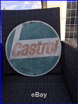 Castrol Sign Not Enamel Original Old Classic Car Vintage Petrol Pump Garage Rare