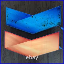 Chevron Vtg Orig Gas Station Advertising Sign Wall Hanging Light-up 2-pieces 28