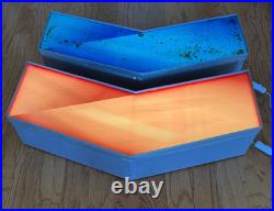 Chevron Vtg Orig Gas Station Advertising Sign Wall Hanging Light-up 2-pieces 28