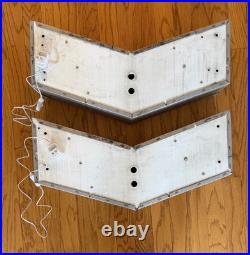 Chevron Vtg Orig Gas Station Advertising Sign Wall Hanging Light-up 2-pieces 28
