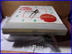 Circa 1960's Vintage Coke Coca Cola Clock Sign Pop Soda Fountain Man Cave