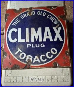 Climax Plug Tobacco Advertising Metal Sign