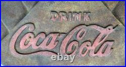 Coca Cola Cast Iron lollipop Sign Base Vintage