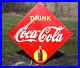 Coca-Cola-Sign-vintage-Bottle-Diamond-shape-general-store-ice-cream-advertising-01-pvvg