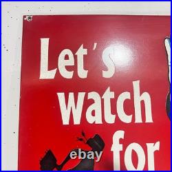 Coca Cola Slow School Zone Officer Porcelain Enamel Vintage Sign Metal 20 x 13