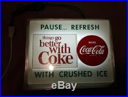 Coca Cola Things Go Better With Coke Vintage 60's Light Up Sign Works
