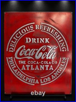Coca Cola Vintage Style Sign 20x24 Handmade Aluminum Relief Metal Wall Art