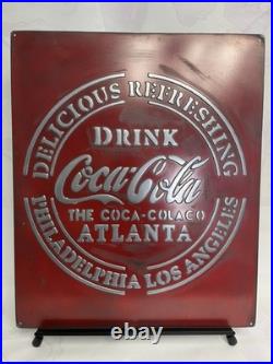Coca Cola Vintage Style Sign 20x24 Handmade Aluminum Relief Metal Wall Art