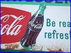 Coke sign Delicatessen vintage shop metal Coca Cola sign 6 feet by 3 feet 1961