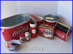 Collection of vintage-style Coca-Cola branded kitchenware, novelty collectibles