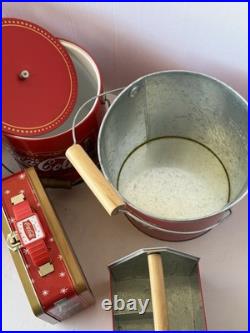 Collection of vintage-style Coca-Cola branded kitchenware, novelty collectibles