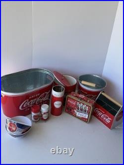 Collection of vintage-style Coca-Cola branded kitchenware, novelty collectibles