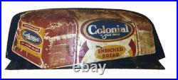 Colonial Bread Vintage Metal Advertising Sign double sided heavy steel original Colonial Bread Vintage Metal Advertising Sign double sided heavy steel original
