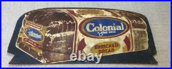Colonial Bread Vintage Metal Advertising Sign double sided heavy steel original Colonial Bread Vintage Metal Advertising Sign double sided heavy steel original
