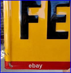 Colorful ORIGINAL EMBOSSED vintage SQ Spartan Quality Feeds ADVERTISING SIGN Colorful ORIGINAL EMBOSSED vintage SQ Spartan Quality Feeds ADVERTISING SIGN