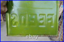 Colorful ORIGINAL EMBOSSED vintage SQ Spartan Quality Feeds ADVERTISING SIGN Colorful ORIGINAL EMBOSSED vintage SQ Spartan Quality Feeds ADVERTISING SIGN