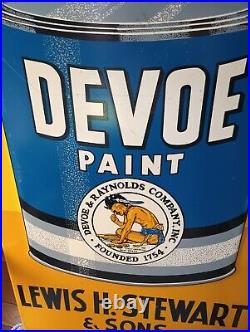 DEVOE PAINT NATIVE AMERICAN INDIAN CHIEF METAL ADVERTISING SIGN Original? Rare