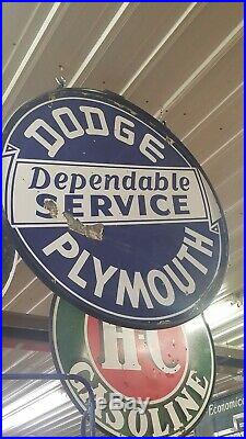 Dodge plymouth porcelain sign vintage Collectable Mancave gas oil