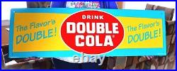 Double Cola 42 Steel Soda Pop Sign. Never Hung. NOS. Made In USA. Mint