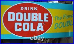 Double Cola 42 Steel Soda Pop Sign. Never Hung. NOS. Made In USA. Mint