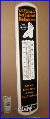 Dr. Scholl's FOOT CARE - DRUGSTORE - Thermometer Sign VINTAGE Still Works