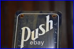 EL PAXO CIGARS STAMPED PAINTED METAL DEALER DOOR PUSH SIGN VINTAGE 1940s STORE